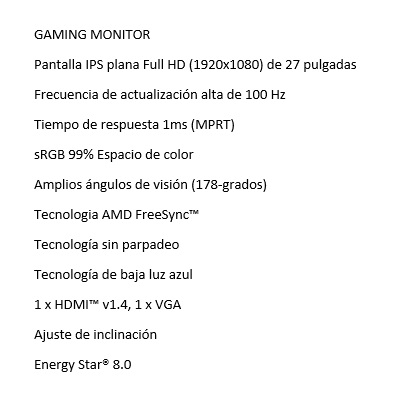 Monitor LED Asrock CL27FFA Challenger 27Inch LED IPS Full HD 1920x1080-120Hz HDMI VGA Black 90LXA0S0'A0U0A0N