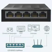 Switch Tp-link LS1005G/5 PUERTOS GIGABIT RJ45/10-100-1000MBPS/CUBIERTA METALICA/IEEE 802.3X