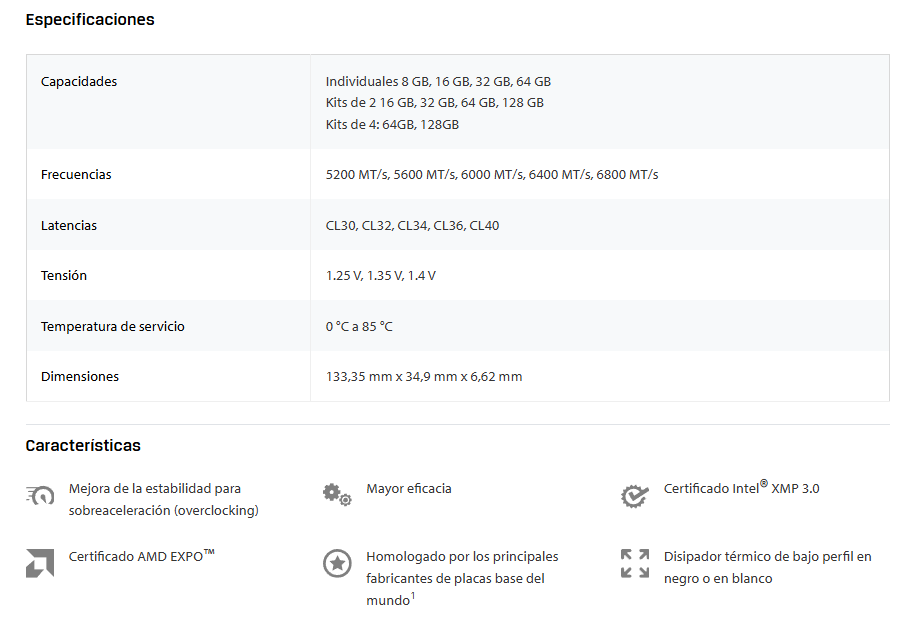 Memoria Ram Kingston Fury Beast 32gb Ddr5-5200mhz Cl40 288-pin Non-ecc