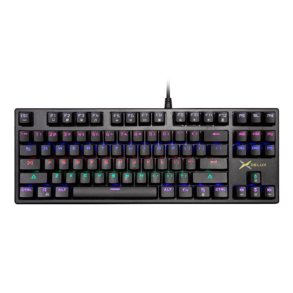 Teclado Delux Gaming KM13 UM Mecanico 80% Switch Red Rainbow Color USB