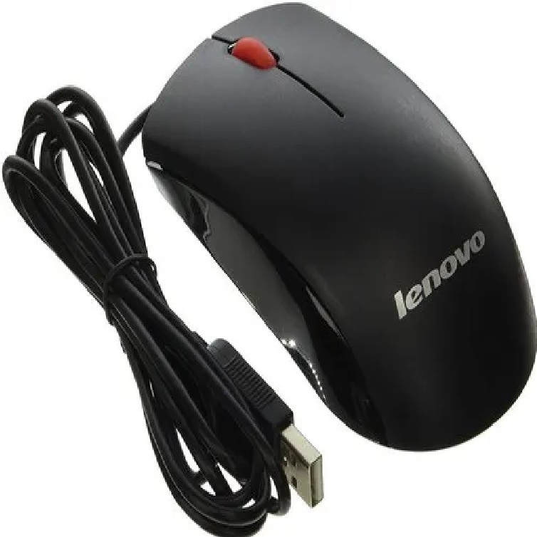 Mouse Lenovo 300 USB Black 1600 DPI para diestros y zurdos