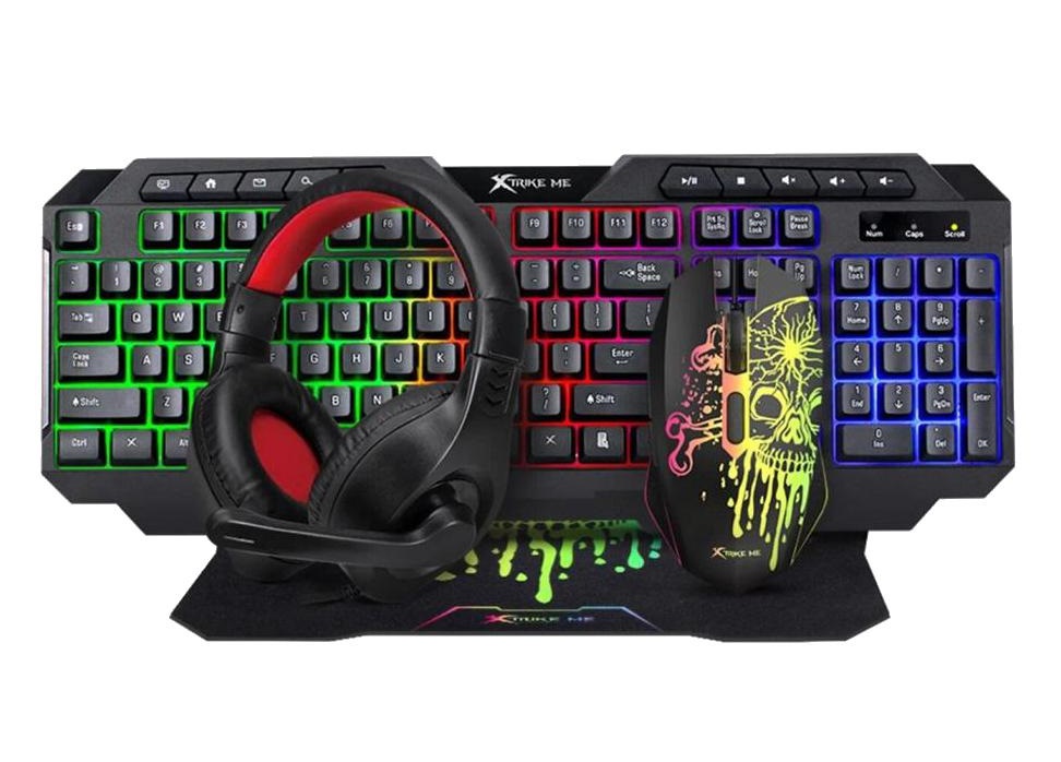 Combo Gaming Xtrime Me CMX-415 SP 4 en 1 Teclado + Mouse + Auricular + Mousepad