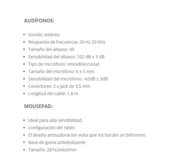 Combo Gaming Xtrime Me CMX-415 SP 4 en 1 Teclado + Mouse + Auricular + Mousepad