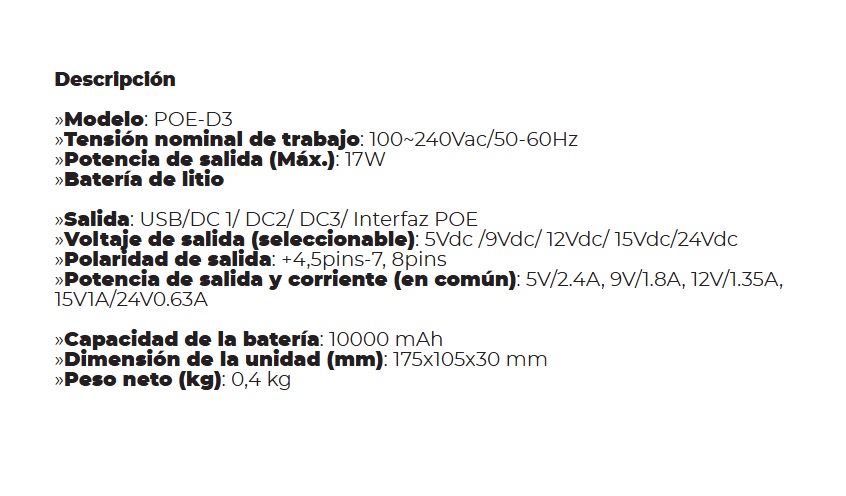 UPS Mini Olax Mini DC UPS POE-D3 10000mAh USB 5V 9V 12V