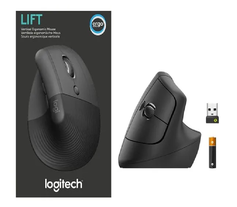Mouse Logitech Lift Right Vertical Ergonomic Elevador Grafito 910006466