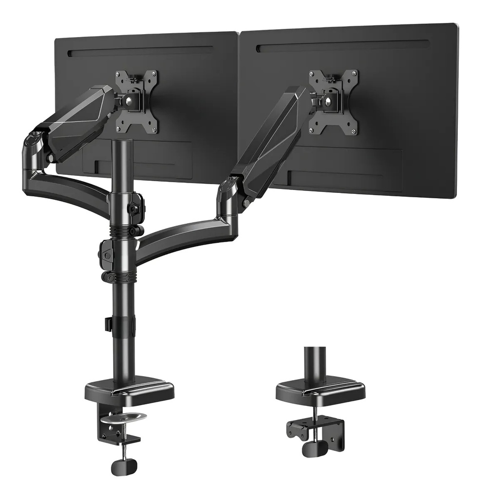 Soporte Para Monitor Quasad Doble Brazo para Escritorio Mon-17-32inch con Bandeja para Laptop De 11-17inch QARM QARML
