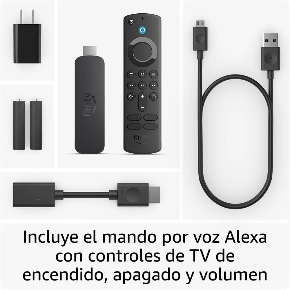 Adaptador Amazon Fire Tv Stick 4k 2nd Gen Wifi 6 con Alexa HDR Voice Remote Control Dolby Vision-Atmos Negro 840268935092