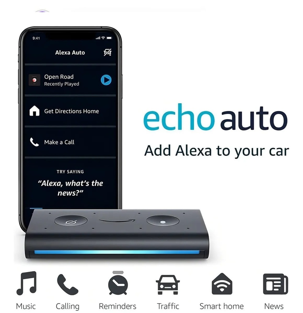 PARLANTE SMART ECHO AUTO CON ALEXA BLACK