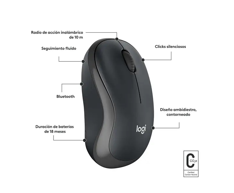 Mouse Logitech M240 Silent Bluetooth Negro  910-007113