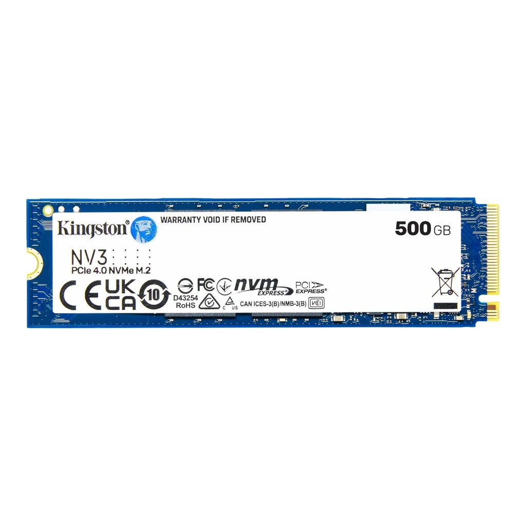 SSD Kingston NV3 M.2 de 500Gb NVME SNV3S/500G 2280  PCIe 4.0 x 4 NVMe 5000-3000MB-s NAND 3D