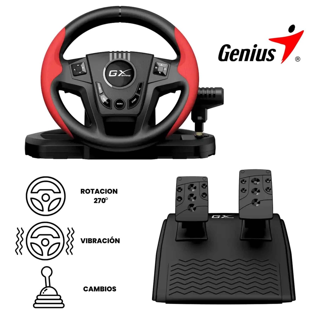 Volante Genius Gx SpeedMaster 270º Racing Wheel Para Pc PS3-4
