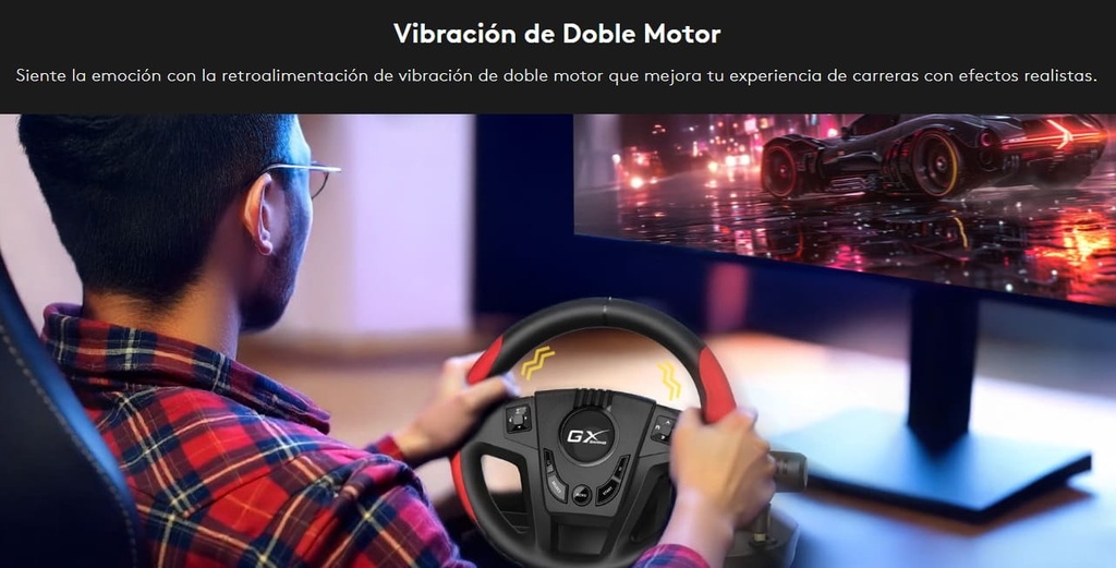 Volante Genius Gx SpeedMaster 270º Racing Wheel Para Pc PS3-4