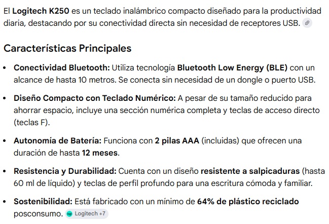 Teclado Logitech K250  inalambrico Compact Bluetooth Wireless Black 920-013445