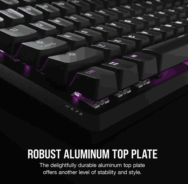 Teclado Corsair Gamer K70 Core INGLES RGB Mecanico Switch MLX Red PC Mac Xbox Playstation CH-9109B1E-NA