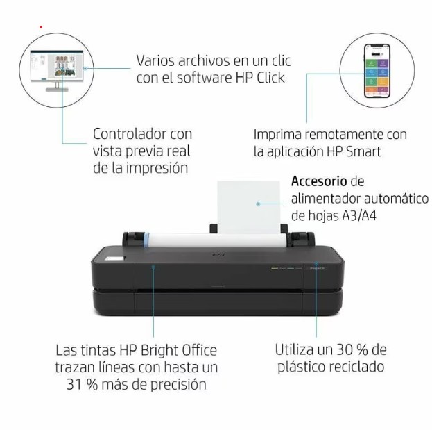 Plotter HP DesignJet T250 24-in Printer 5HB06A#B1K