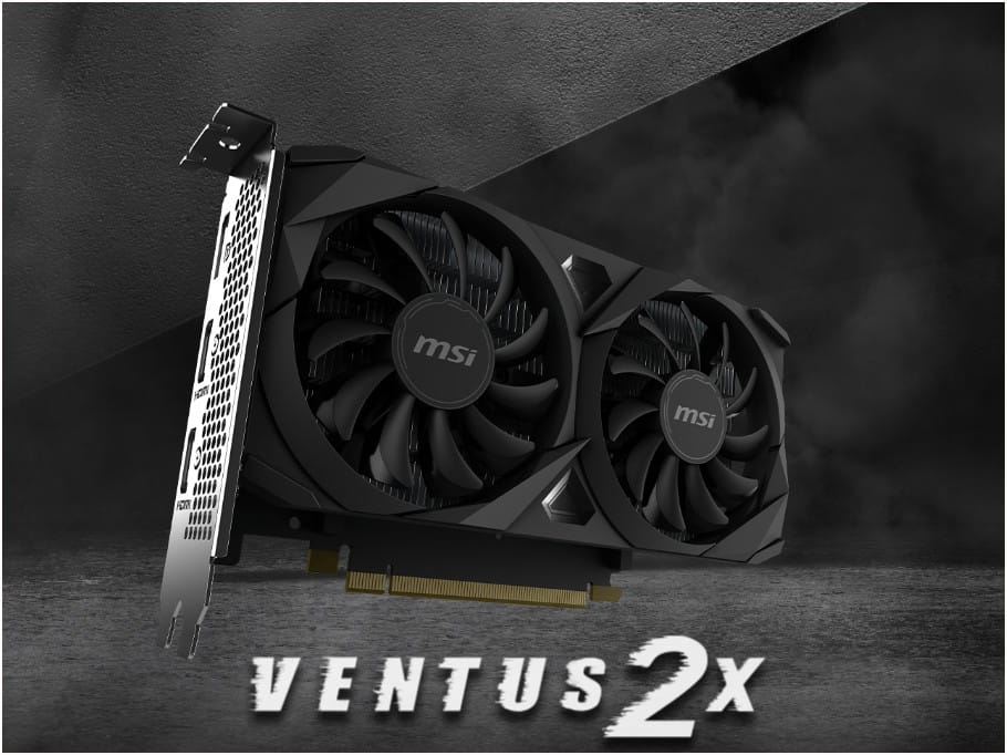 TARJETA DE VIDEO MSI GEFORCE RTX 3050 VENTUS 2X 6GB GDDR6 96bit HDMI DP PCIe 4.0 2VENT 912-V812-201