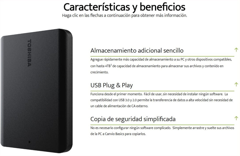 Disco Duro Externo Toshiba CANVIO BASICS 4TB USB 3.0 SC3240-A1