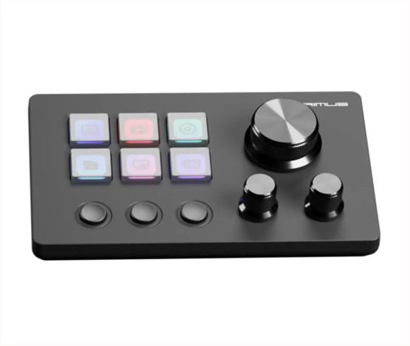 Stream Deck LCD Primus Imperium 6T con 6 Teclas Macro LCD 3 Botones y 3 Perillas PSD-60BK