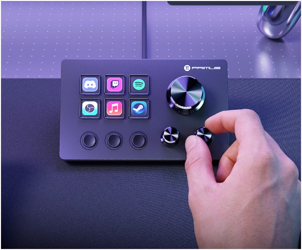 Stream Deck LCD Primus Imperium 6T con 6 Teclas Macro LCD 3 Botones y 3 Perillas PSD-60BK