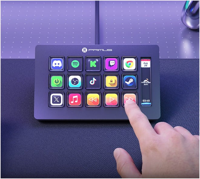 Stream Deck LCD Primus Imperium 15T con 15 Teclas Macro LDC PSD-90BK