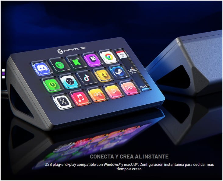 Stream Deck LCD Primus Imperium 15T con 15 Teclas Macro LDC PSD-90BK