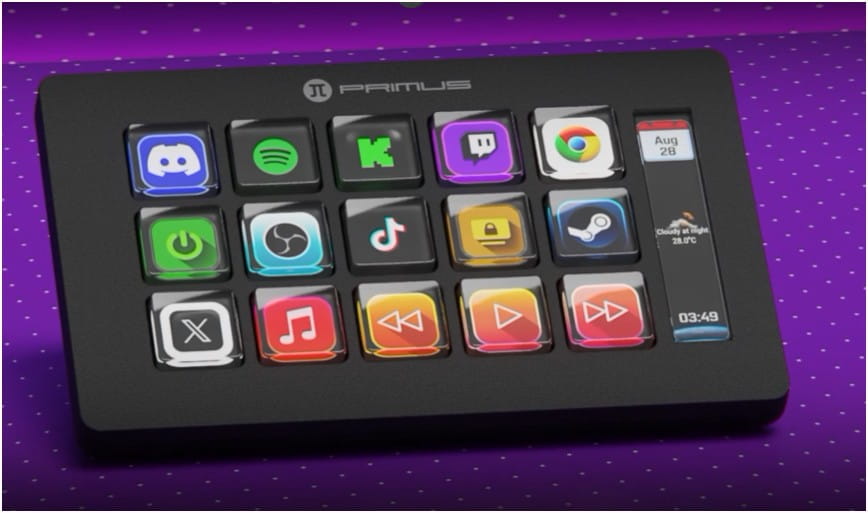 Stream Deck LCD Primus Imperium 15T con 15 Teclas Macro LDC PSD-90BK