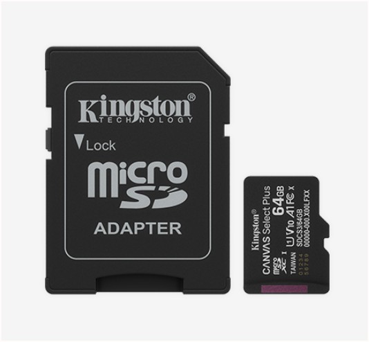 Memoria Kingston Micro Sd 64gb Canvas Select Plus Class 10 100mb Con Adaptador SDCS3