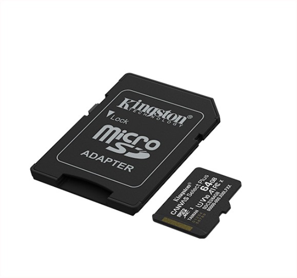 Memoria Kingston Micro Sd 64gb Canvas Select Plus Class 10 100mb Con Adaptador SDCS3