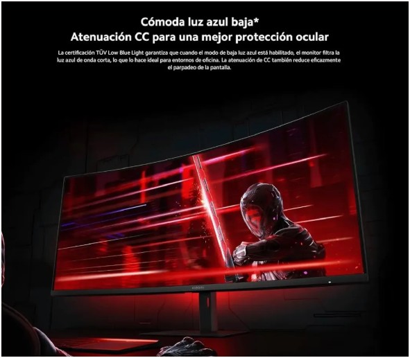 Monitor Xiaomi 34 G34WQi CURVO WQHD 3440x1440 180Hz 1ms FreeSync premiun 100% sRGB Black