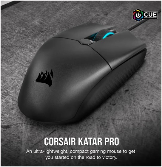 Mouse Corsair KATAR PRO WIRED GAMING 12000DPI ULTRALIGERO NEGRO CH-930C011-NA