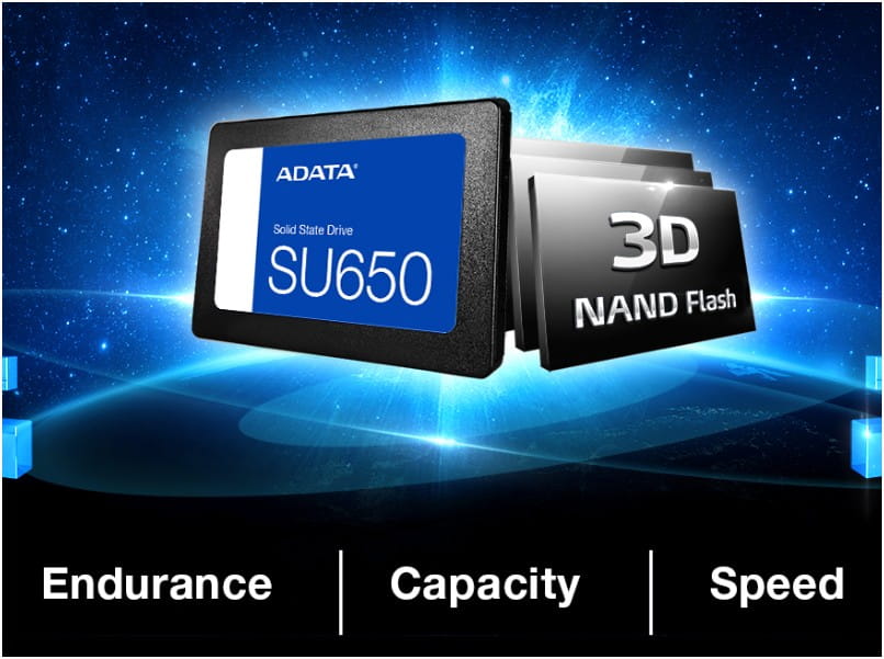 Disco Duro Sólido Adata 1TB SU650 2,5Inch SATA III Hasta 520MB/s ASU650SS-1TT-R