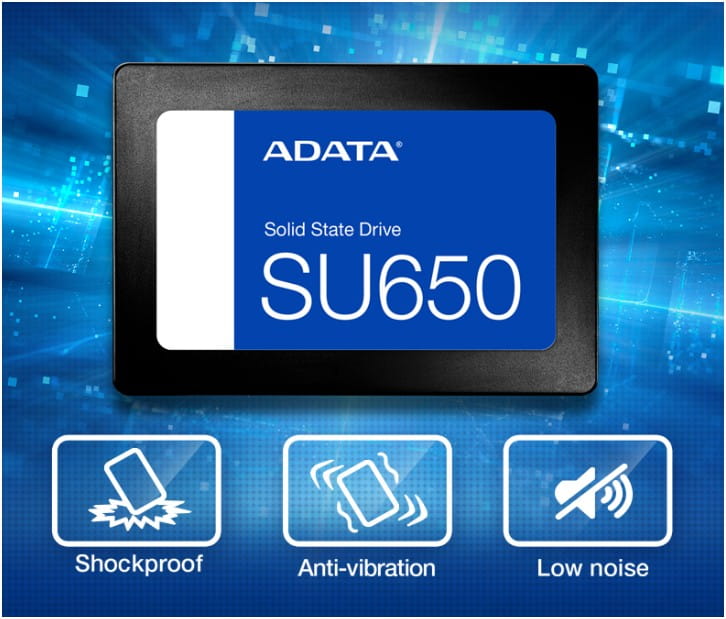 Disco Duro Sólido Adata 1TB SU650 2,5Inch SATA III Hasta 520MB/s ASU650SS-1TT-R