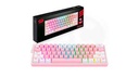 Teclado Gaming Redragon FIZZ PRO K616-RGB BLANCO/ROSADO MECANICO WIRELESS 60% SWITCH ROJO