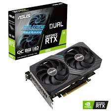 TARJETA DE VIDEO ASUS DUAL RTX-3050-6G 6GB GDDR6 96bit HDMI DP DVI 2VENT. PCI exp. 4.0  DUAL-RTX3050-O6G