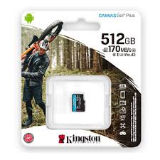 Memoria Kingston Micro Sd 512gb Canvas Go! Plus Class 10 Up to 170Mb/s Read Con Adaptador Ideal Celulare