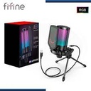[LT4354] Microfono FIFINE AmpliGame A6V USB with Volume Dial Mute Button & RGB for Streaming on PC-Laptop PS 4-5