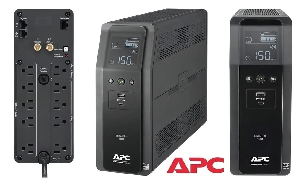 UPS APC BR1500M2-LM INTERACTIVO 120V Pantalla LCD  1,5Kva 900vatios