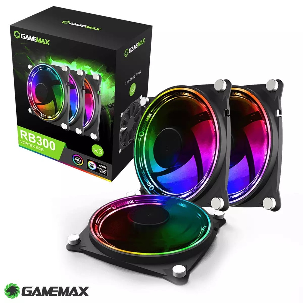 Cooler Gamemax RB300 Vortex RGB Pack de 3 Vent de 12cm RB300 PN 14050100934
