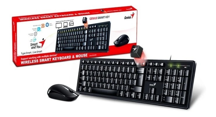Teclado + Mouse Genius KM-8206S Inalambrico USB Black Silence