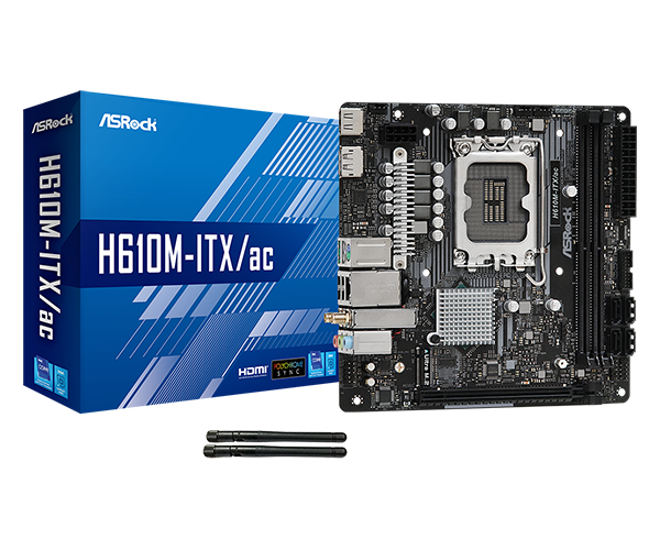 Tarjeta Madre ASROCK H610M/AC 14th LGA1700 2ddr4 Wifi D-Sub HDMI DPUSB3.2 M.2 PCIe mATX