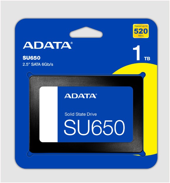 Disco Duro Sólido Adata 1TB SU650 2,5Inch SATA III Hasta 520MB/s ASU650SS-1TT-R