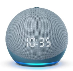 [LT0425] Parlante Echo Dot. 4ta Gen. Inteligente con Reloj Alexa Twilight Azul UPC 840080564401