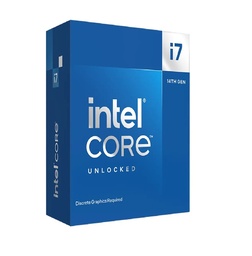 [LT4129] Procesador Intel Core I7-14700kf 14gen 3.4 up to 5.6ghz 20 Nucleos (12 Efficient 8 Performance) 28 hilos 33mb Ddr5-5600 Ddr4-3200 Lga1700 Potencia base 125W Turbo 253W Sin Graficos Integrados