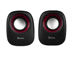 [LT4337] PARLANTE GAZAL G106/2.0 MULTIMEDIA/NEGRO-ROJO/USB-AUXILIAR 3.5MM/CONTROL VOLUMEN 0106061