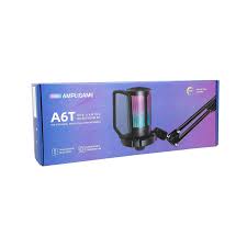 [LT4375] Microfono FIFINE AmpliGame A6T USB with Soporte Volume Dial Mute Button & RGB for Streaming on PC-Laptop PS 4-5