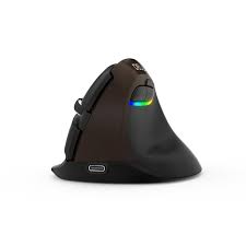 [LT4377] Mouse Delux M618Mini RGB Wireless-BT-Recargable 1000MA Vertical Ergonomico