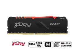 Memoria Ram Kingston 16gb DDR4 3200 RGB Beast CL16 PN KF432C16BBA-16 