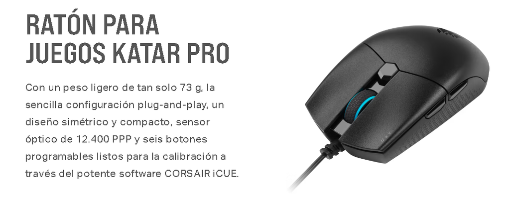 Teclado - Mouse CORSAIR K55 RGB PRO + KATAR PRO Gaming CH-9226965-SP