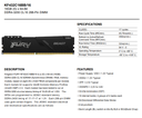 Memoria Ram Kingston 16gb DDR4 3200 CL16 PN KF432C16BB-16