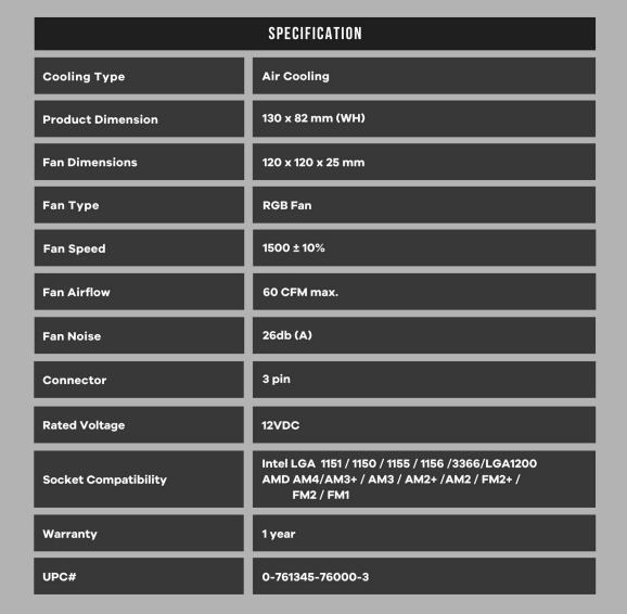 Cooler Antec T120 Chromatic INTEL LGA1200 AMD AM4